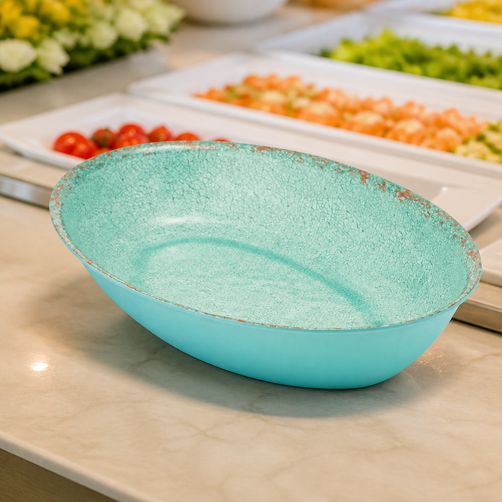 Commercial 3.8L blue melamine bowl in Moroccan style