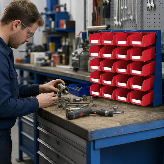 Benchtop Small Parts Bin Stand with 20 Bins