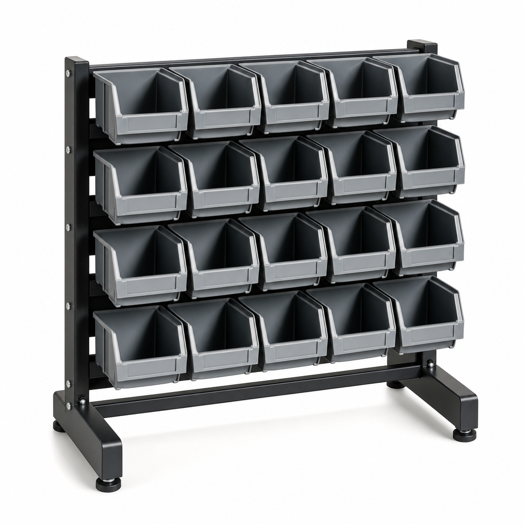 Benchtop Small Parts Bin Stand with 20 Bins
