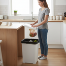 Premium 50 Litre Swing Top Bin in White - Durable Waste Management Solution for Home and Office