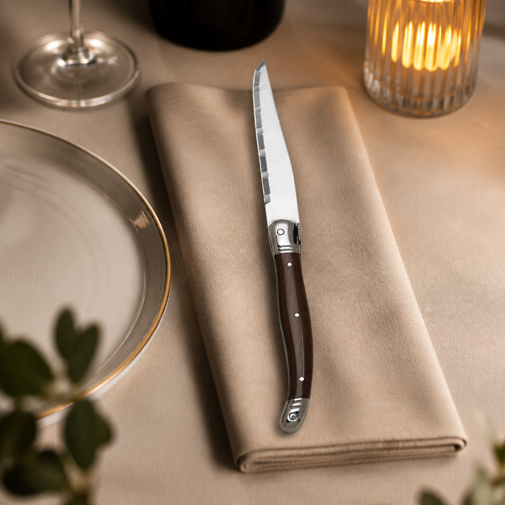 Commercial Serrated Steak Knives Set 6 Pack with Pepper Handle