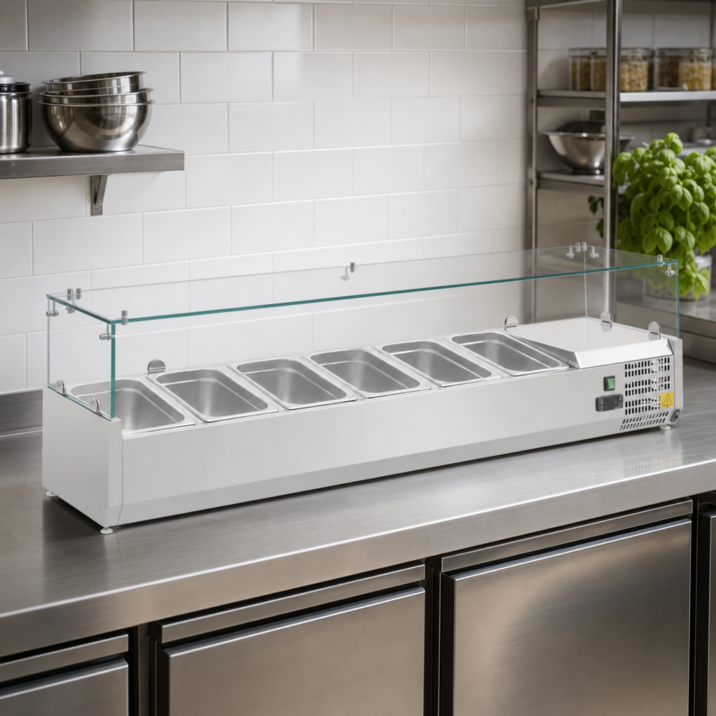 Commercial Countertop Prep Fridge 6x 1/4 GN Pans