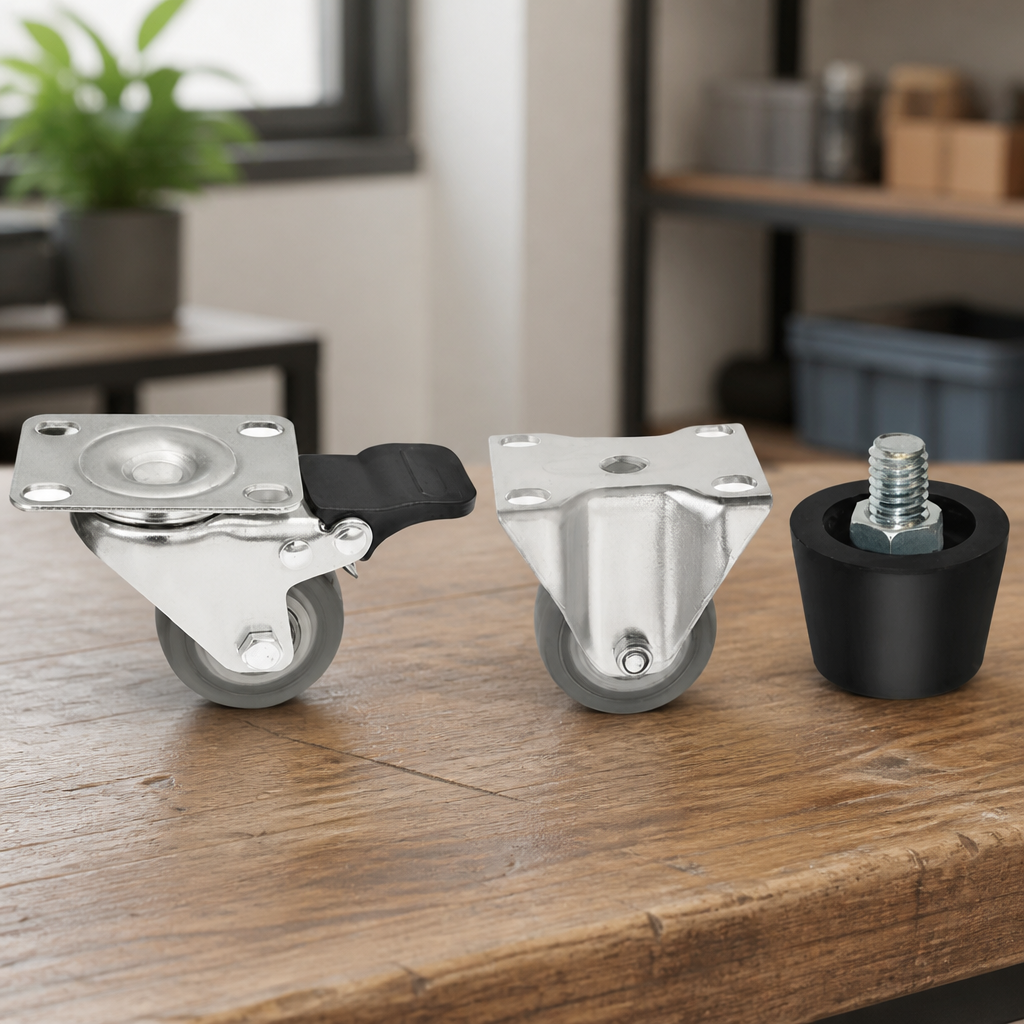 Commercial UVC Steriliser Cabinet Feet and Castors Set of 6
