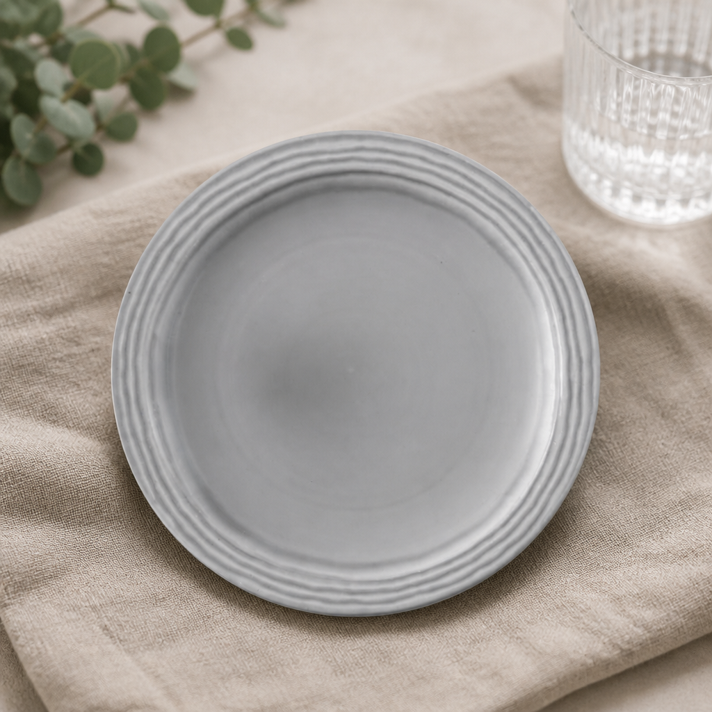 Commercial Grey Plates 254mm Diameter - 12 Pack