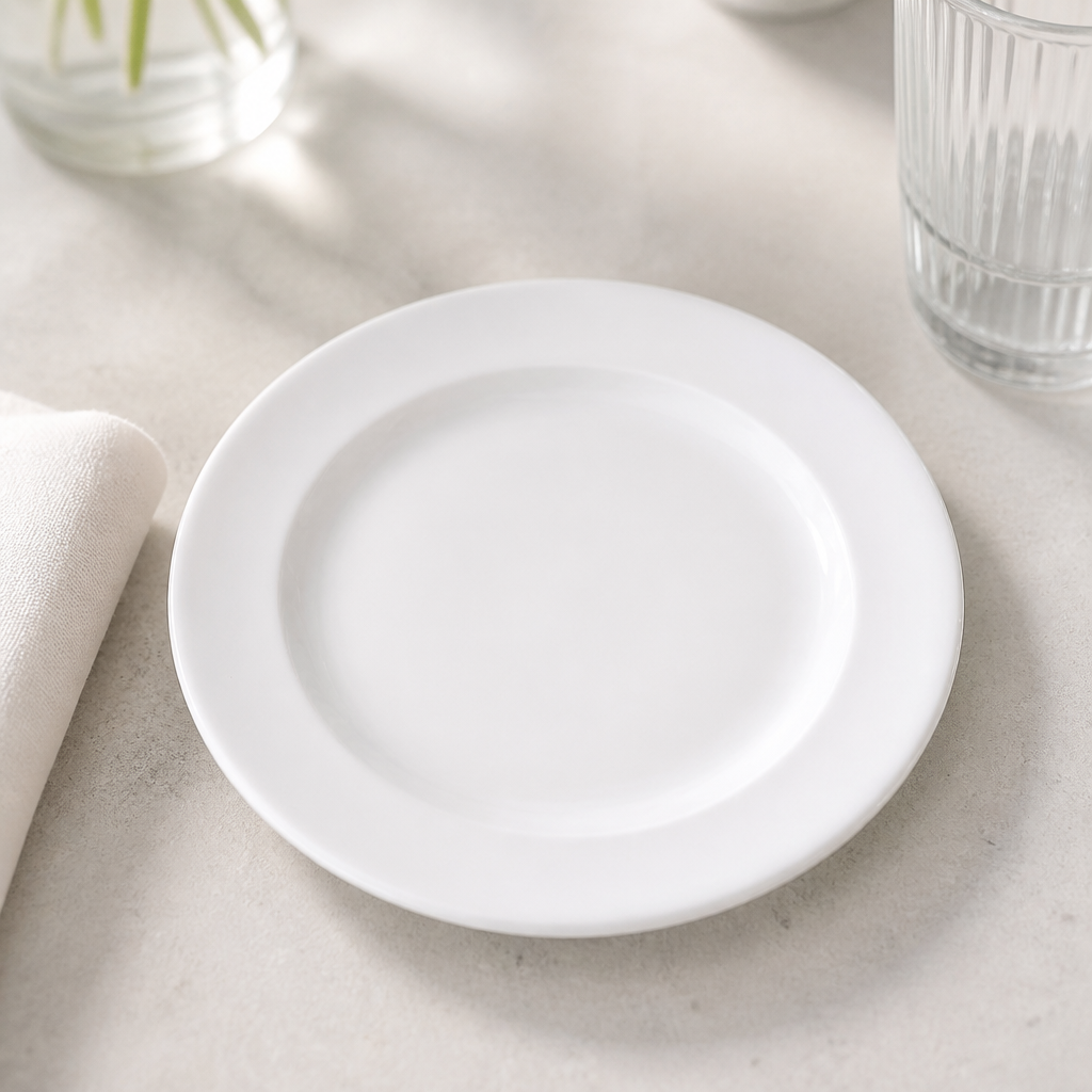 Monaco white porcelain plates 165mm for restaurants 36 pack