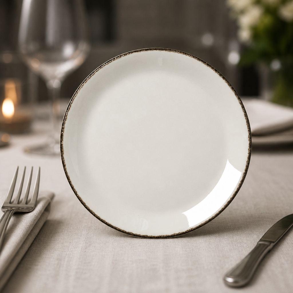 Commercial Charcoal Dapple Coupe Plates 230mm - 24 Pack