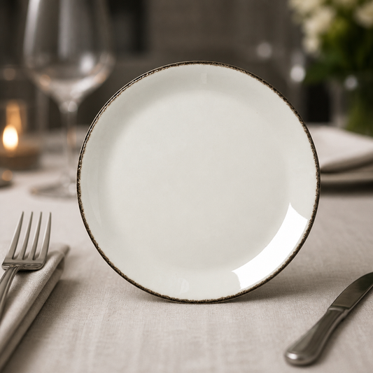 Commercial Charcoal Dapple Coupe Plates 230mm - 24 Pack