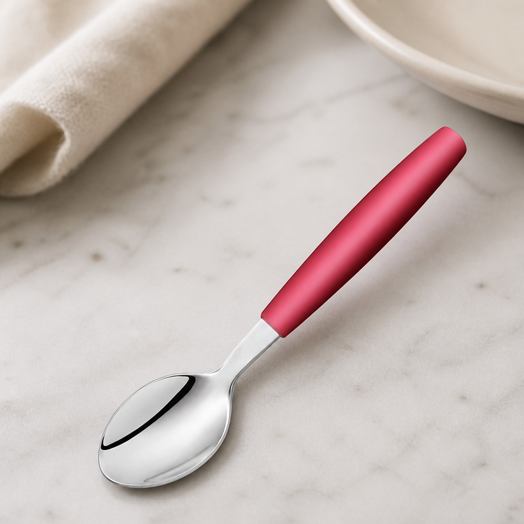 Commercial Dessert Spoons Red 170mm Pack of 12