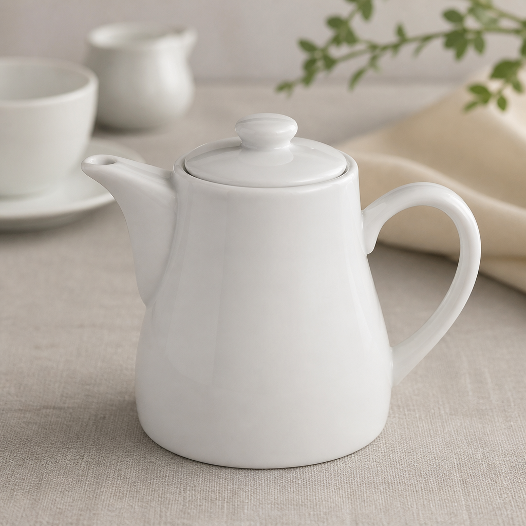 Commercial Teapots 795ml - Durable Whiteware for Catering 4 Pack