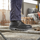 Premium Heavy Duty Black Leather Safety Boot S3 with SRC Slip Resistance and Durable Construction for Industrial Use