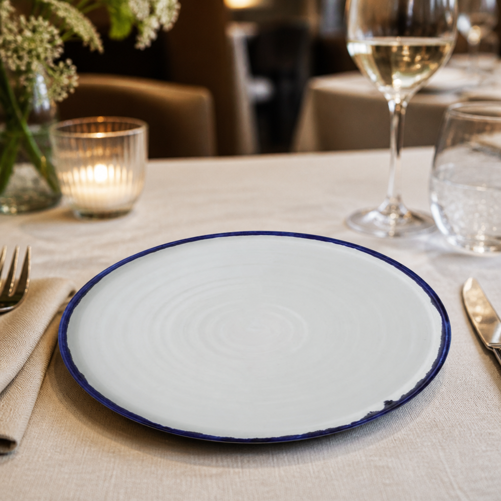 Commercial walled plates 260mm porcelain 6 pack