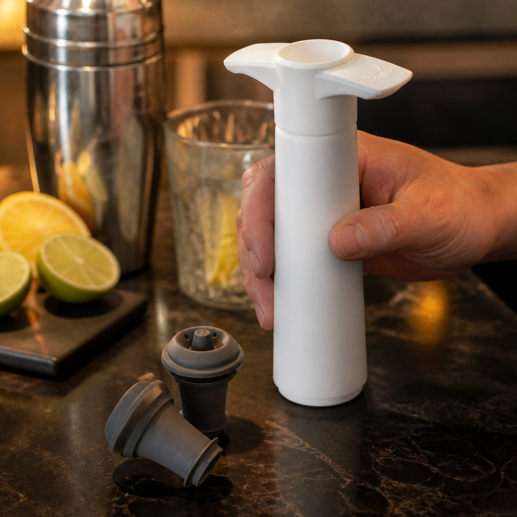 Wine Pump Vacuum Sealer with 2 Bottle Stoppers