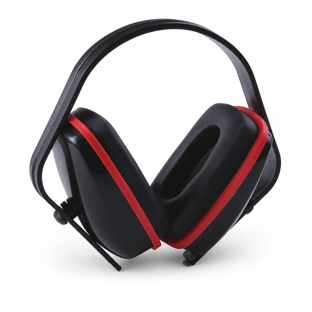 Black and Red Ear Defenders with 21 dB Noise Reduction