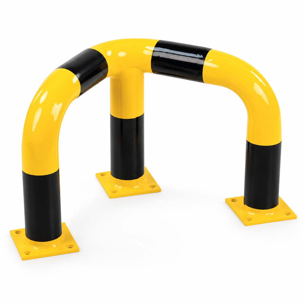 Black and Yellow Corner Traffic Hoop Barriers