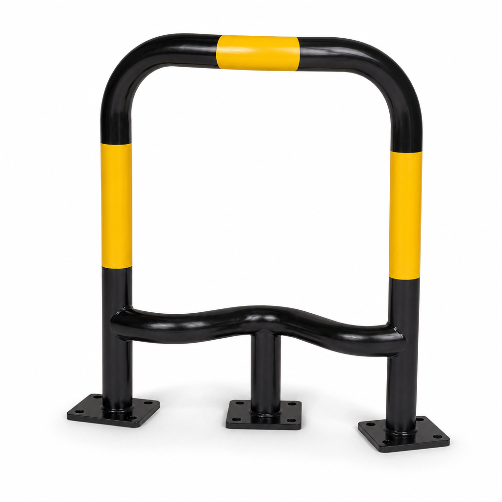 Black and Yellow Corner Traffic Hoop Barriers