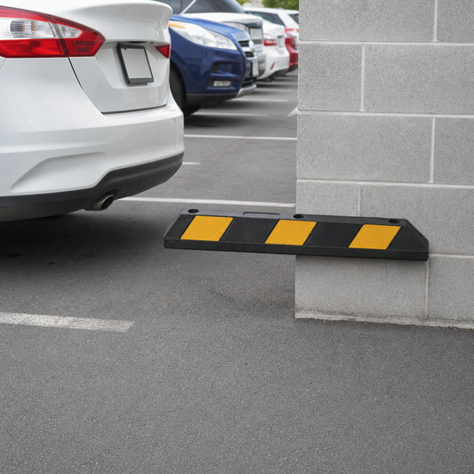 Black and Yellow Rubber Parking Stops