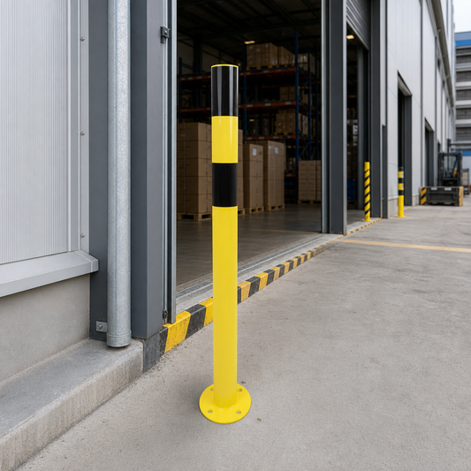 Black and Yellow Steel Traffic Safety Bollard