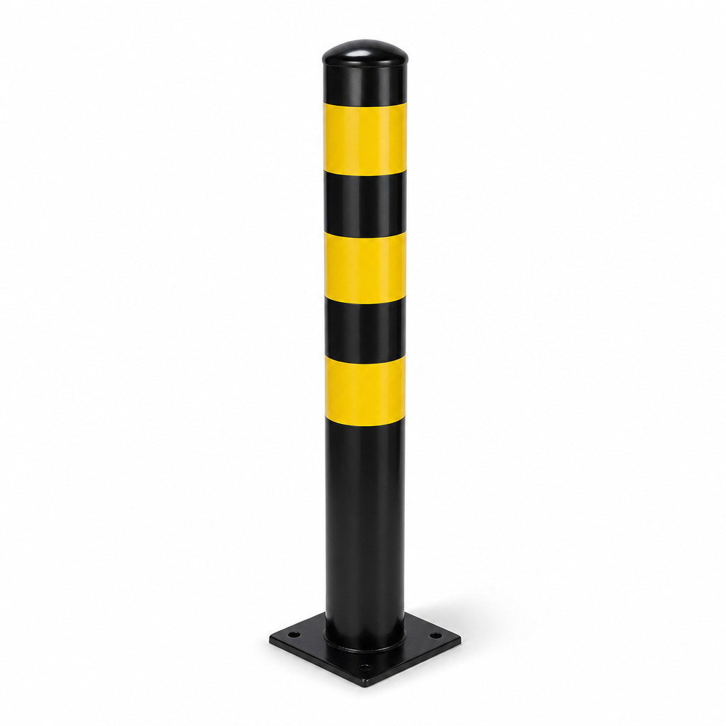 Black and Yellow Steel Traffic Safety Bollard