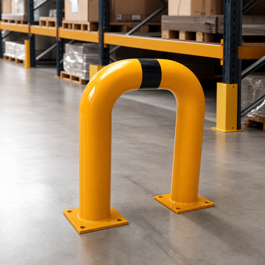 Black and Yellow Steel Warehouse Traffic Hoop Barriers