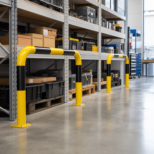 Black and Yellow Steel Warehouse Traffic Hoop Barriers