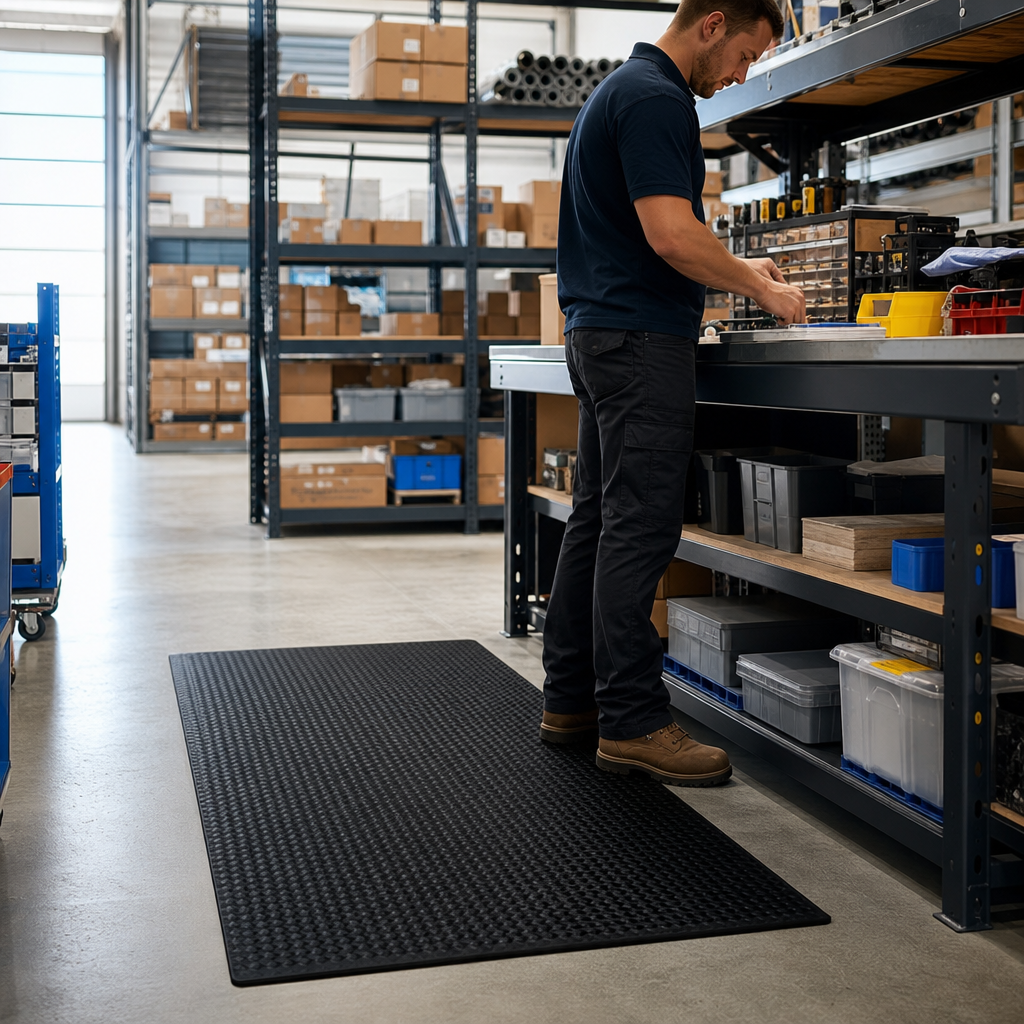 Black Anti-Fatigue Mat for Offices and Industrial Areas