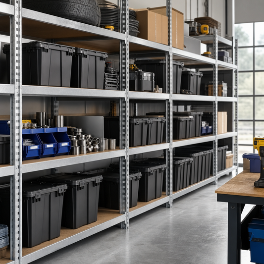 Black Attached Lid Tote Storage Containers