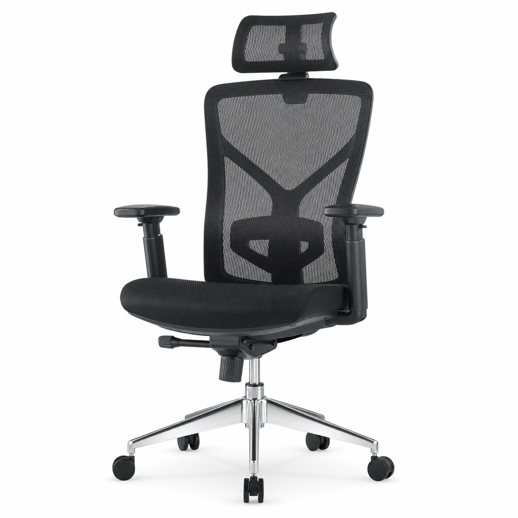 Black Executive Ergonomic Office Chair with Headrest