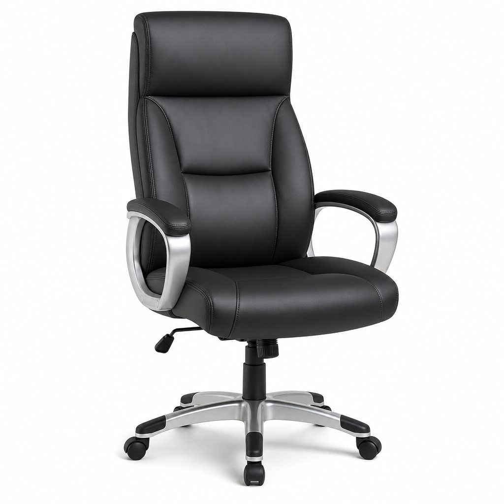 Black High Back Executive Office Chair with Armrests