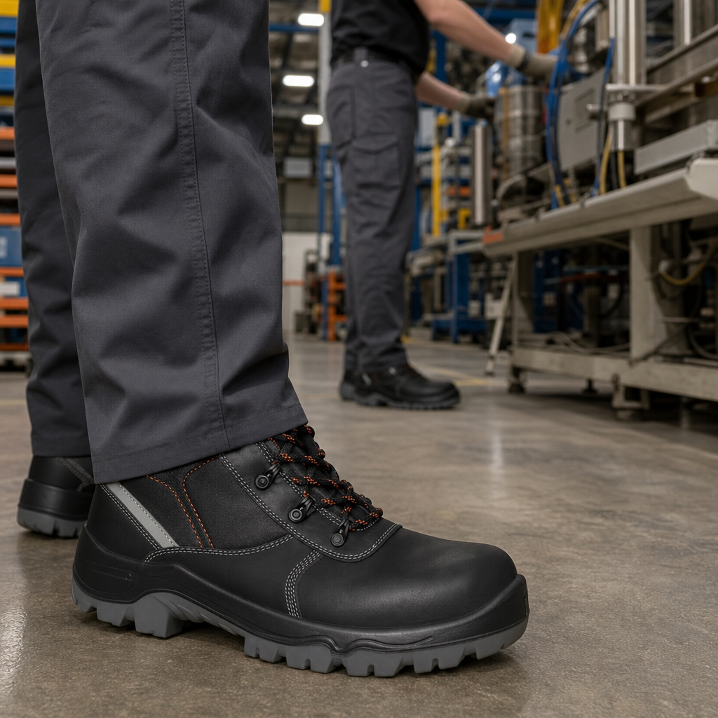 Black High Safety Boots with Composite Toe Cap