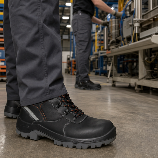 Black High Safety Boots with Composite Toe Cap