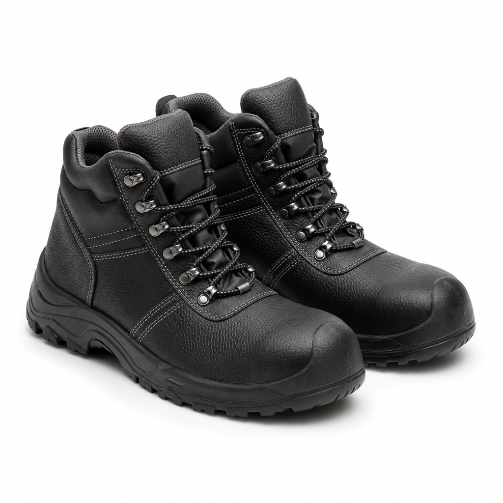 Black High Safety Boots with Composite Toe Cap