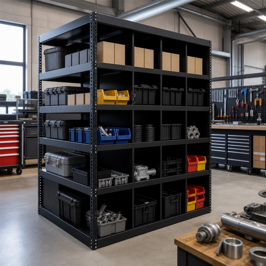 Black Multi-Compartment Office Storage Unit