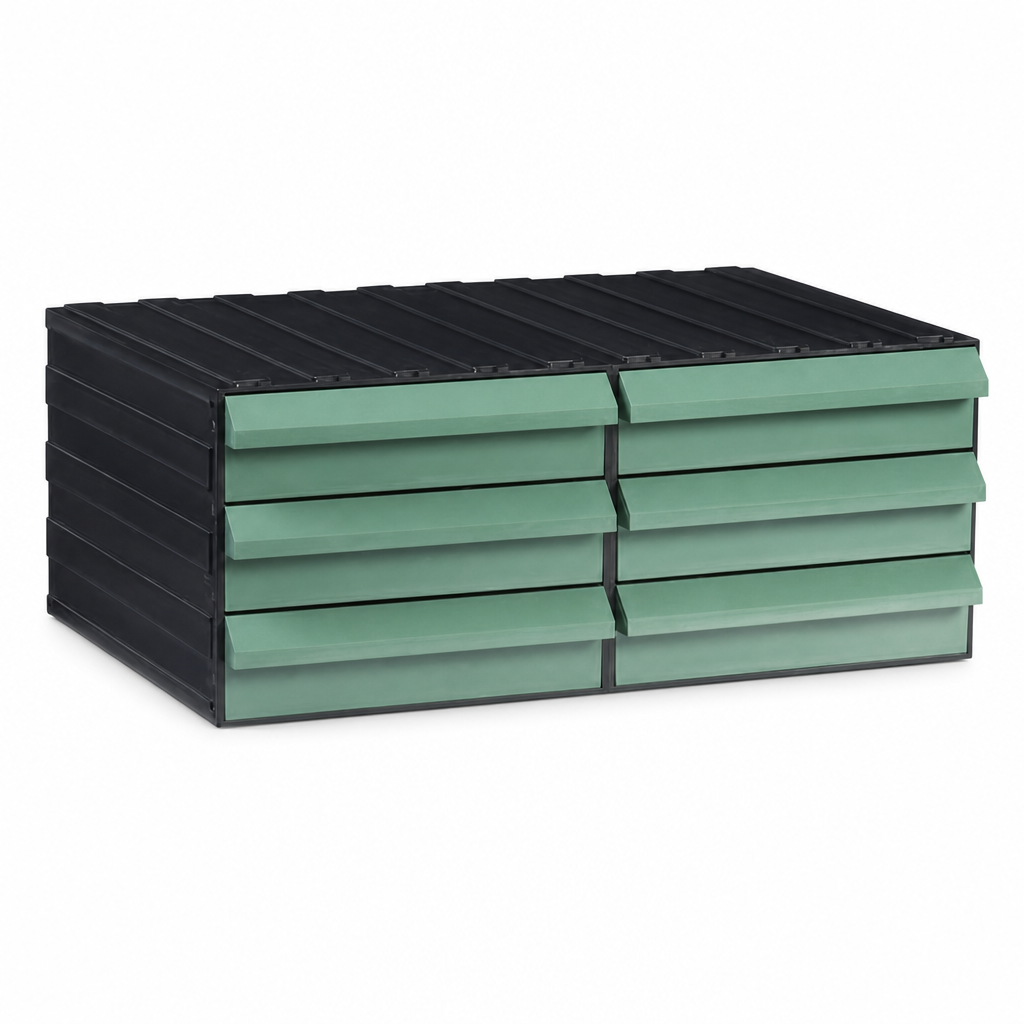 Black PVC Drawer Unit for Small Parts Storage