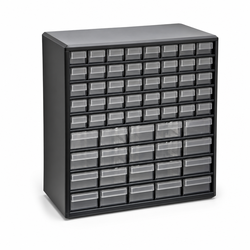 Black PVC Drawer Unit for Small Parts Storage