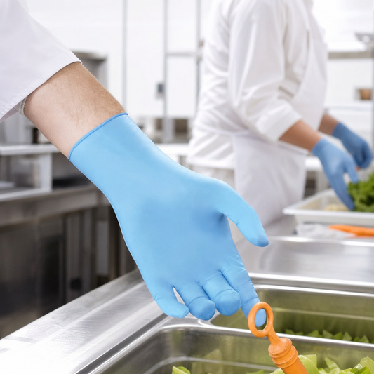 Blue Nitrile Disposable Food Gloves Powder-Free