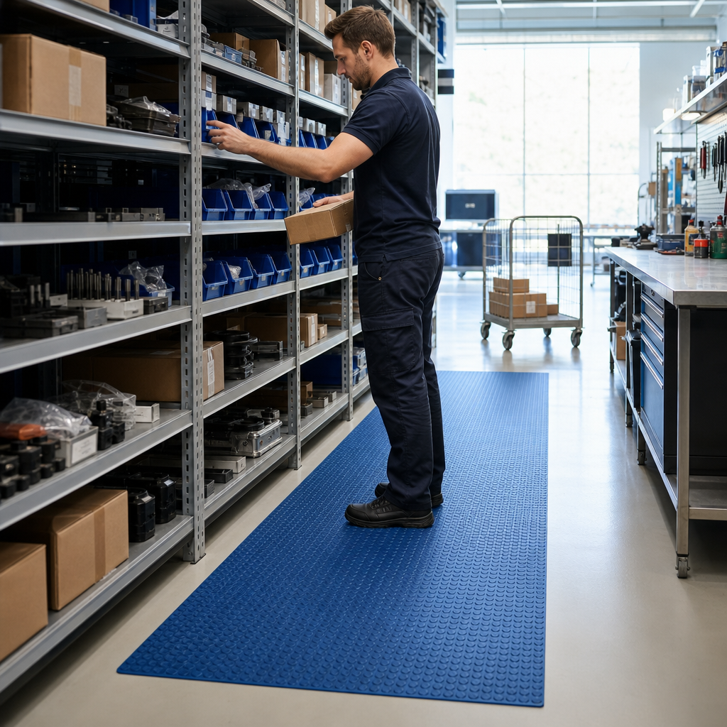 Blue Nitrile Rubber Anti-Slip Safety Food Processing Mat