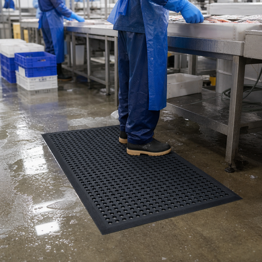 Blue Nitrile Rubber Anti-Slip Safety Food Processing Mat