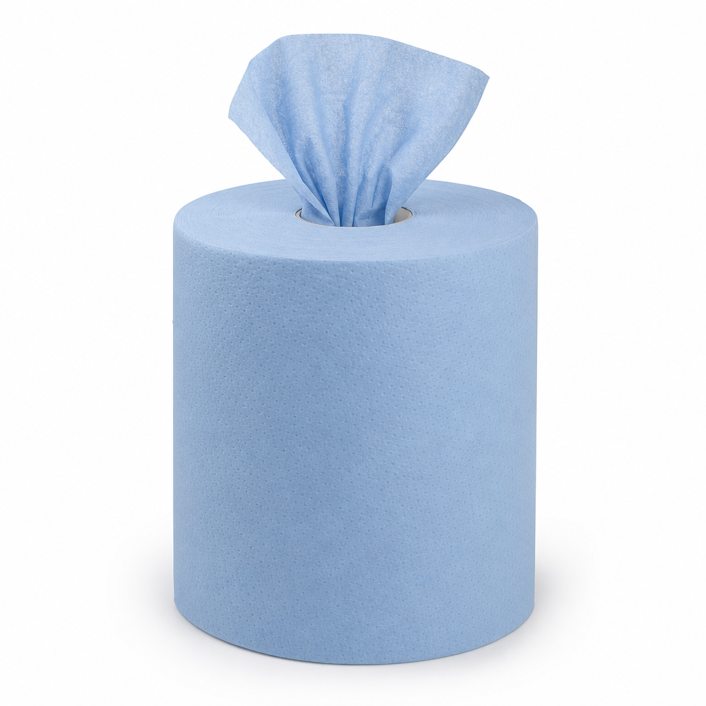 Blue Non-Woven Polypropylene Centrefeed Roll