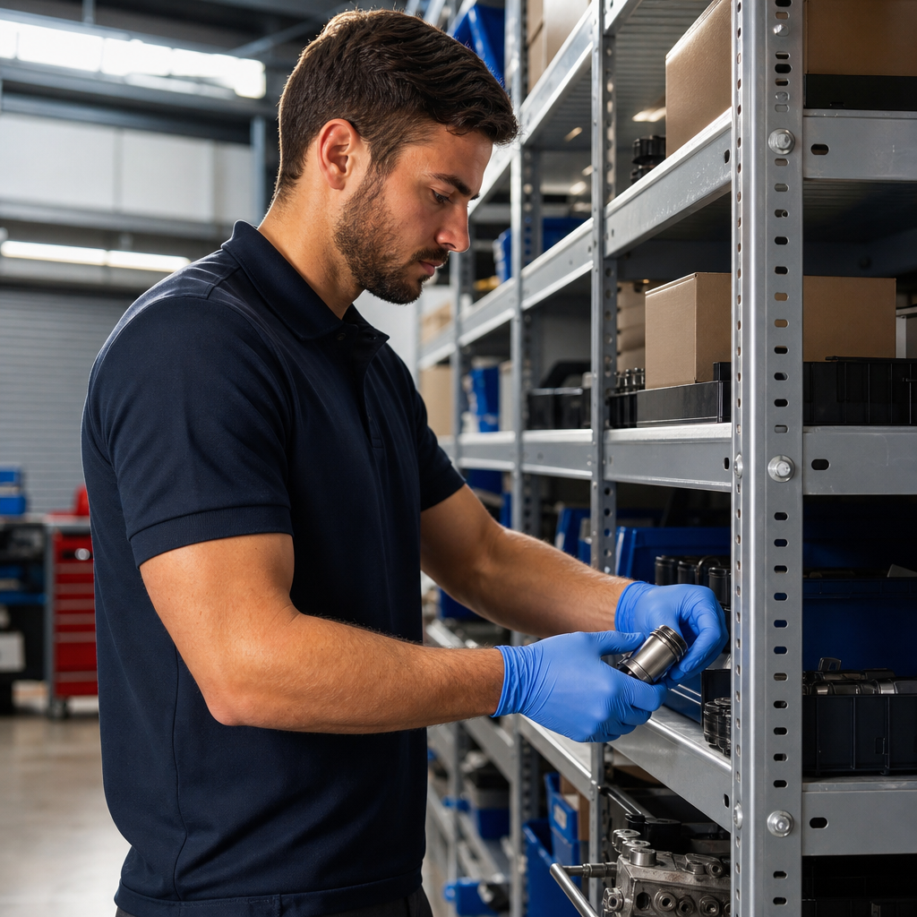 Blue Powdered Nitrile Disposable Gloves