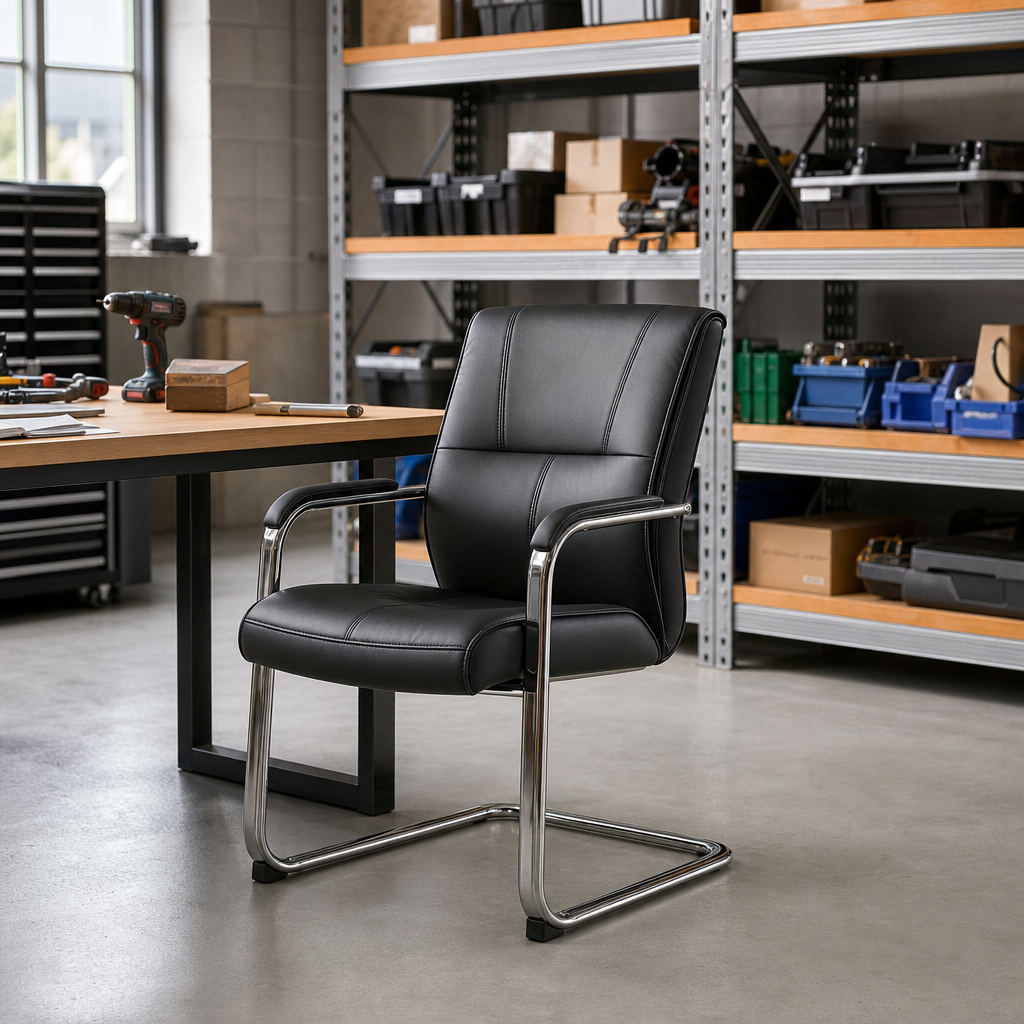 Bonded Leather Cantilever Office Armchair