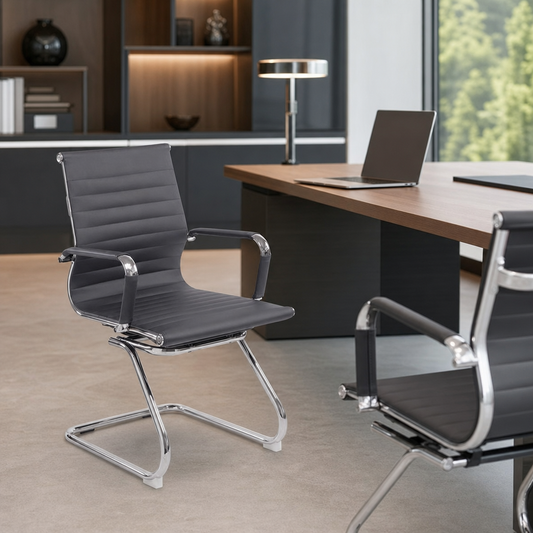 Bonded Leather Cantilever Office Armchair