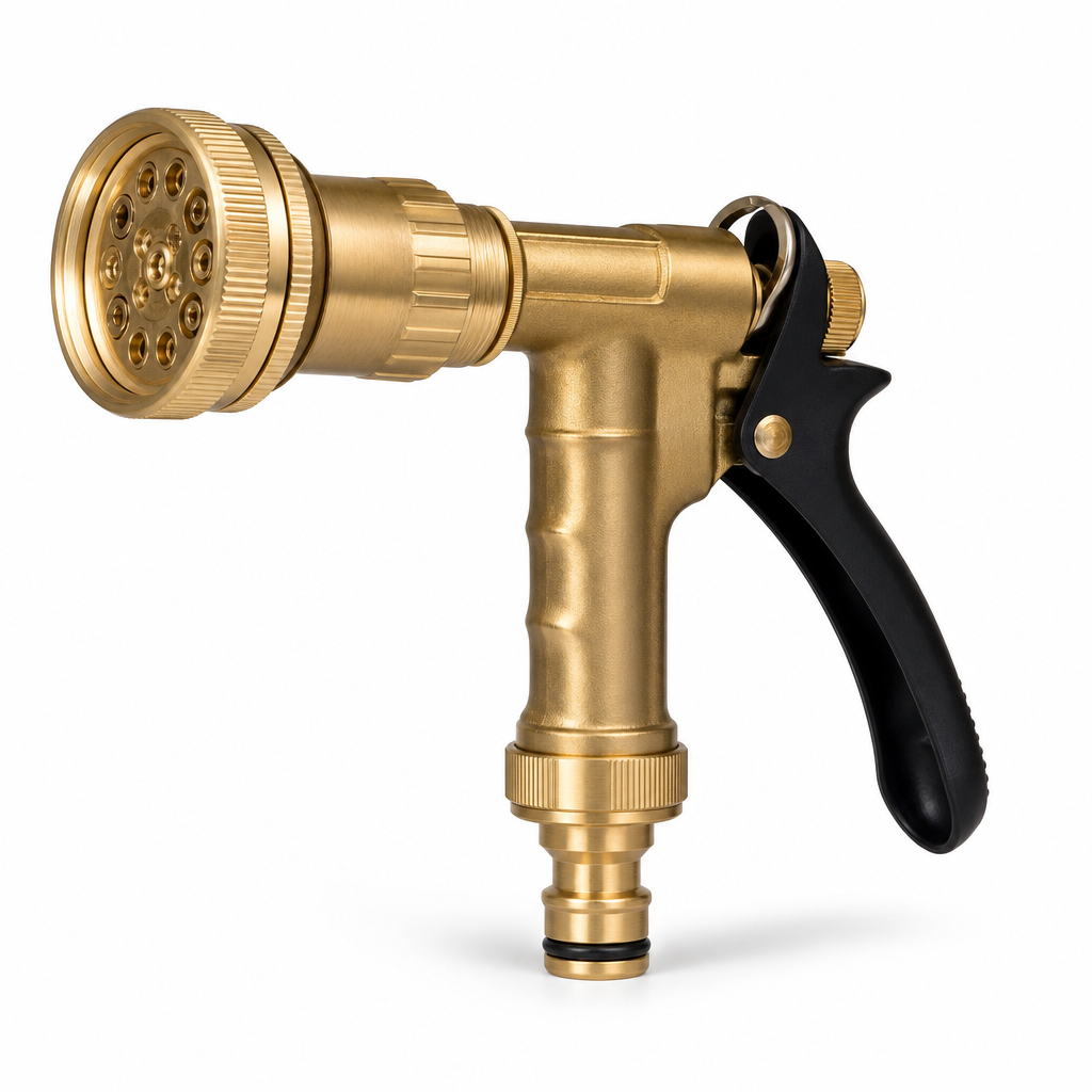 Brass Multi-Jet Watering Gun with On/Off Trigger