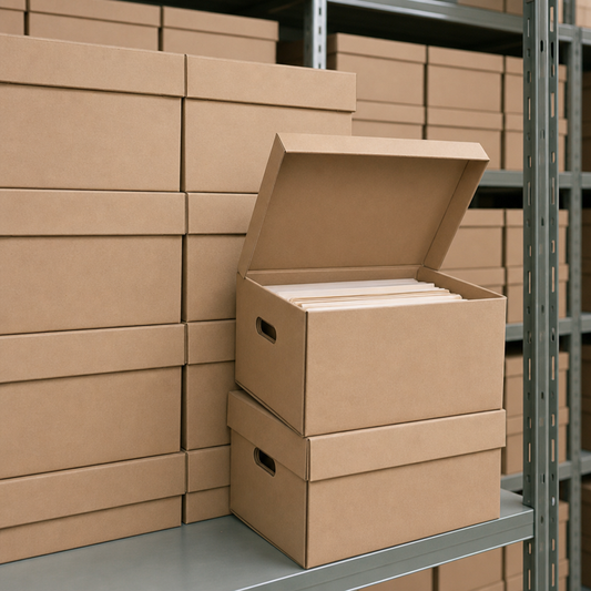 Brown Cardboard Archive Case with Lid
