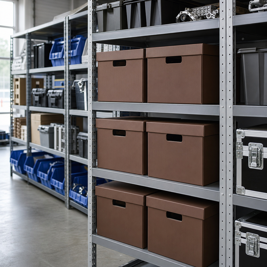 Brown Document Storage Box with Lid