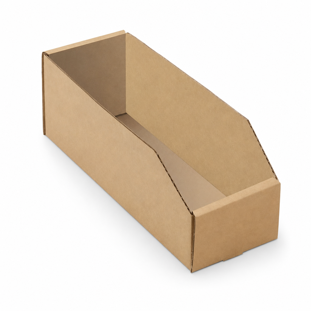 Brown Kraft Cardboard Storage Containers 300mm Length