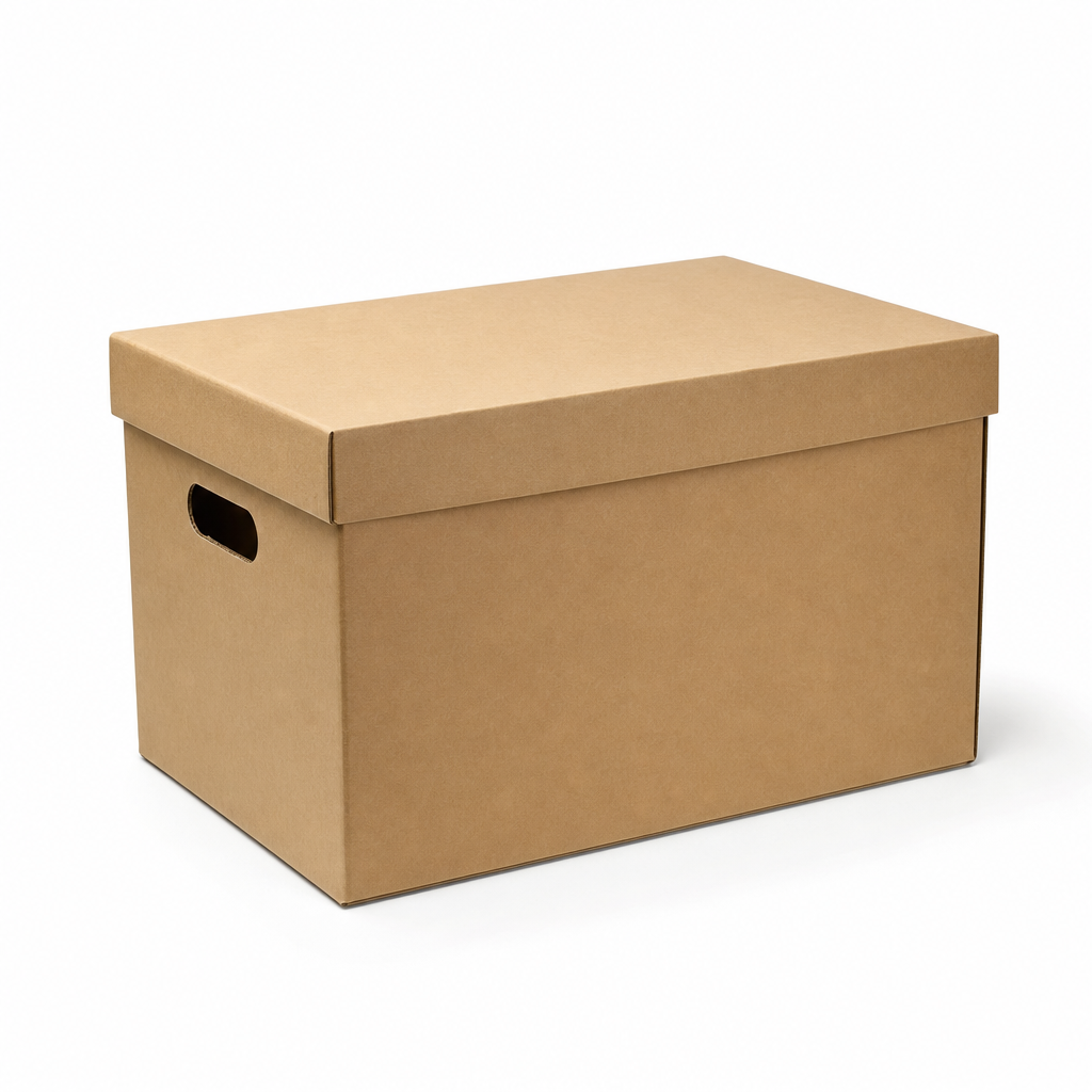 Brown Kraft Cardboard Storage Containers 300mm Length