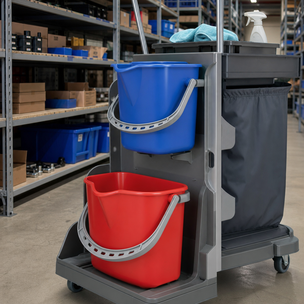 Buckets for Cleaning Trolleys with Optional Pouring Spout