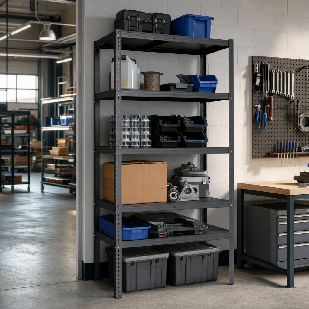 Budget Corner Garage Shelving Unit with 5 Shelves, 1720mm High