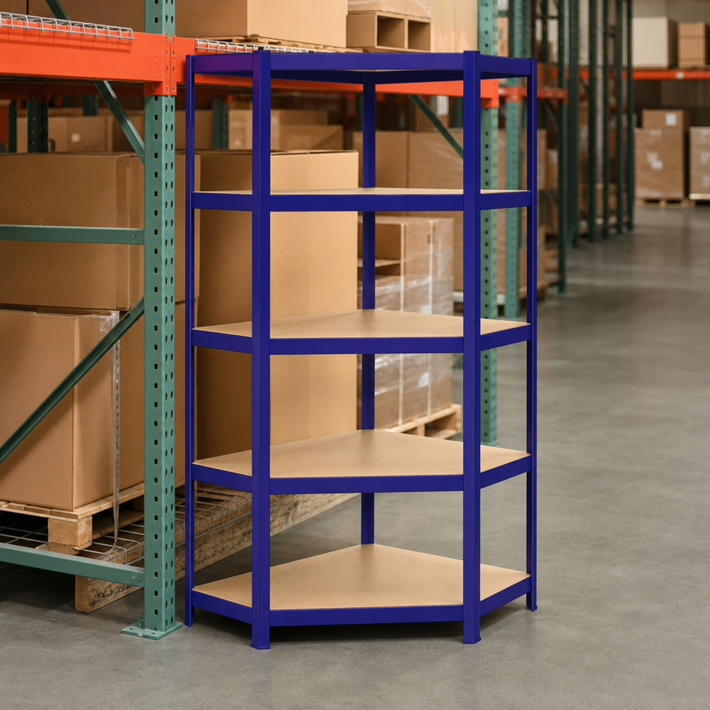Budget Corner Garage Shelving Unit with 5 Shelves, 1720mm High