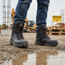 Premium Waterproof High Leg Safety Boots with Metatarsal Protection for Harsh Environments - Size 5-14